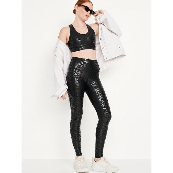 NWT power soft 2X high rise leggings go dry mixed media leapord whimsical grunge - Picture 1 of 9